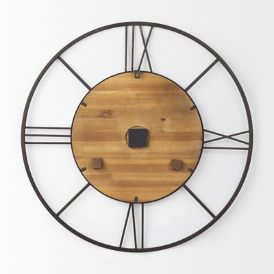 Brielle Wood/Iron Wall Clock 29.9"