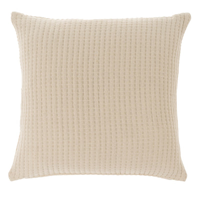 Kantha-Stitch Pillow 24x24 - Cream