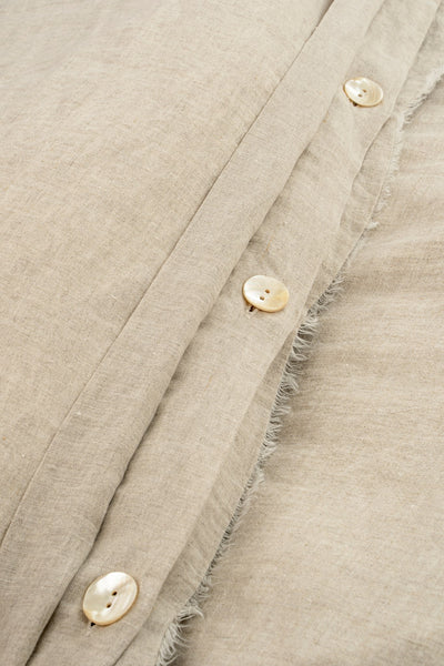 Lina Linen Duvet Set, Chambray - QUEEN