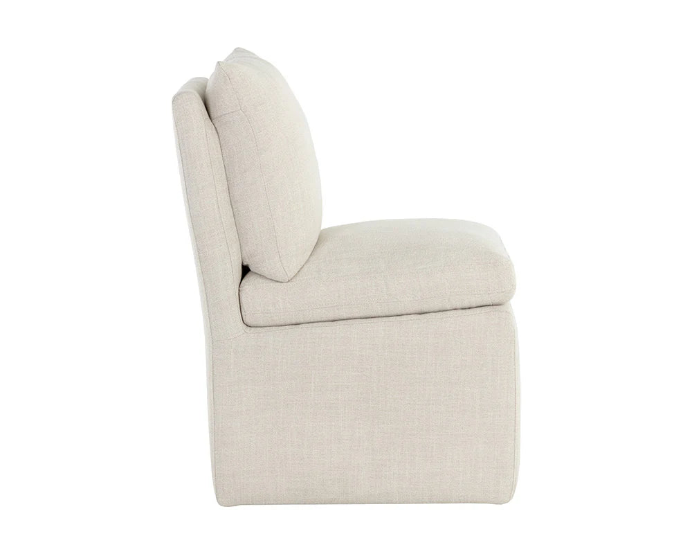 Glenrose Wheeled Dining Chair - Effie Linen