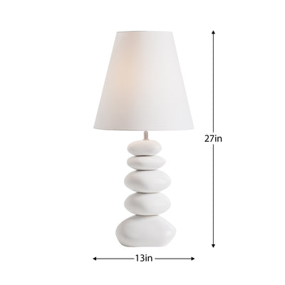 Oslo Ceramic White Stacked Stone 27h" Table Lamp