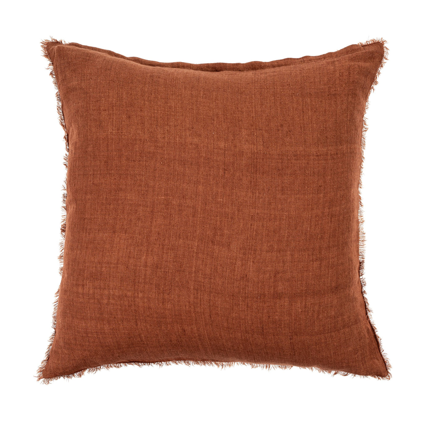 24x24 Lina Linen Pillow, Burnt Umber