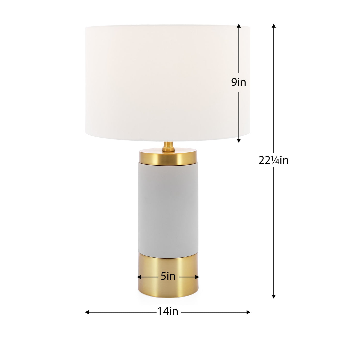 Loris Column Brass/Cement Table Lamp 22.25"