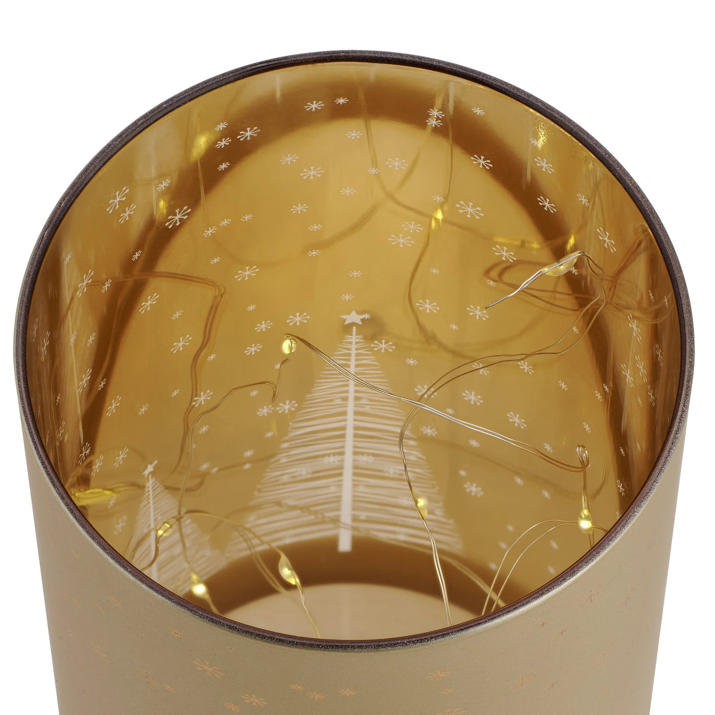 Silhouette Tree Gold 3.5x5" LED Hurricane Lamp