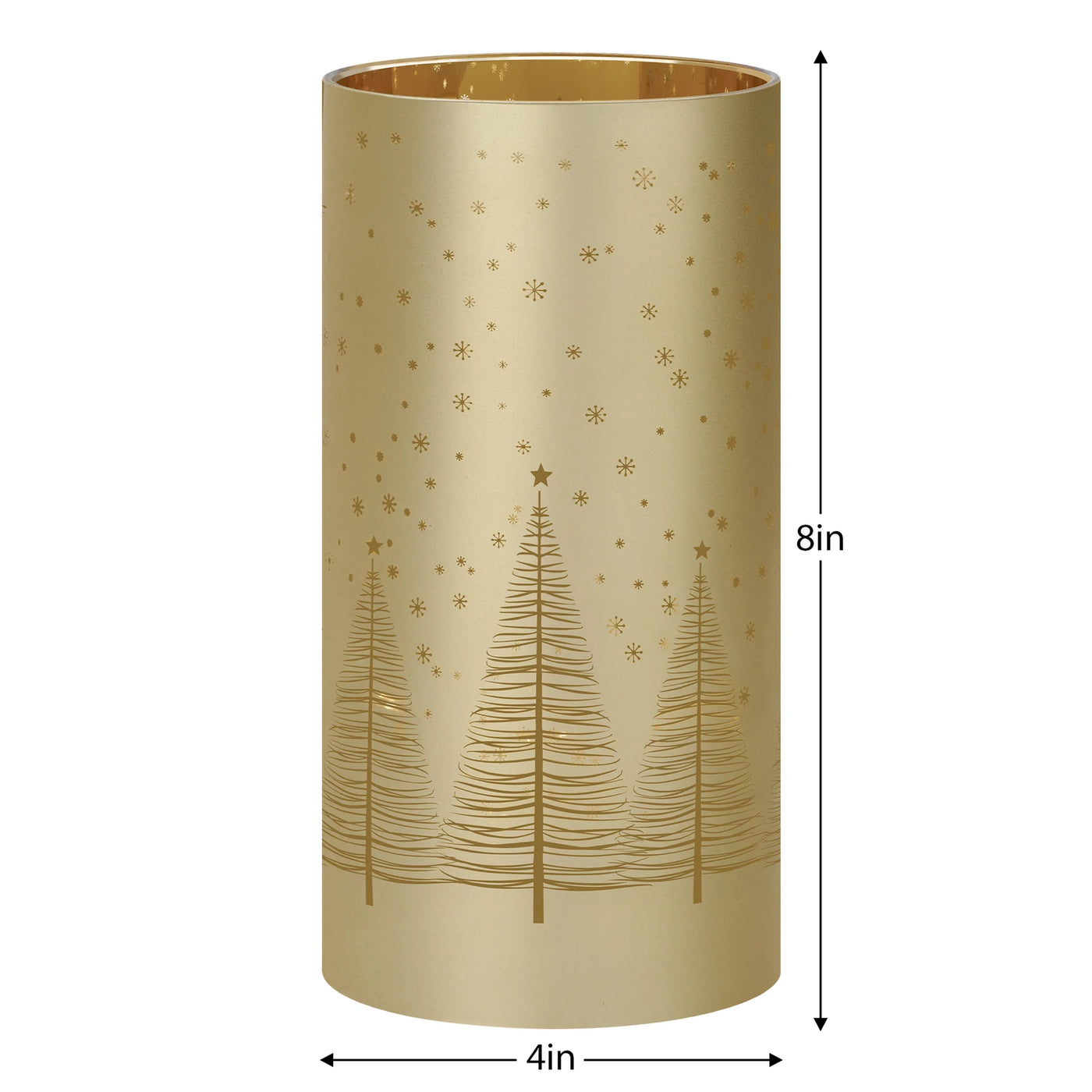 Silhouette Tree Gold 4x8" LED Hurricane Lamp
