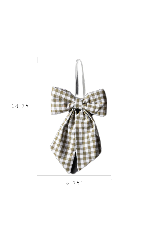 Bow Gingham Green Fabric