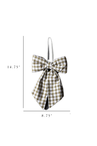 Bow Gingham Green Fabric
