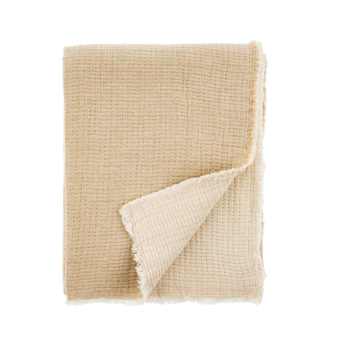 Madeira Double Sided THROW Blanket Beige/Natural 50"x60"