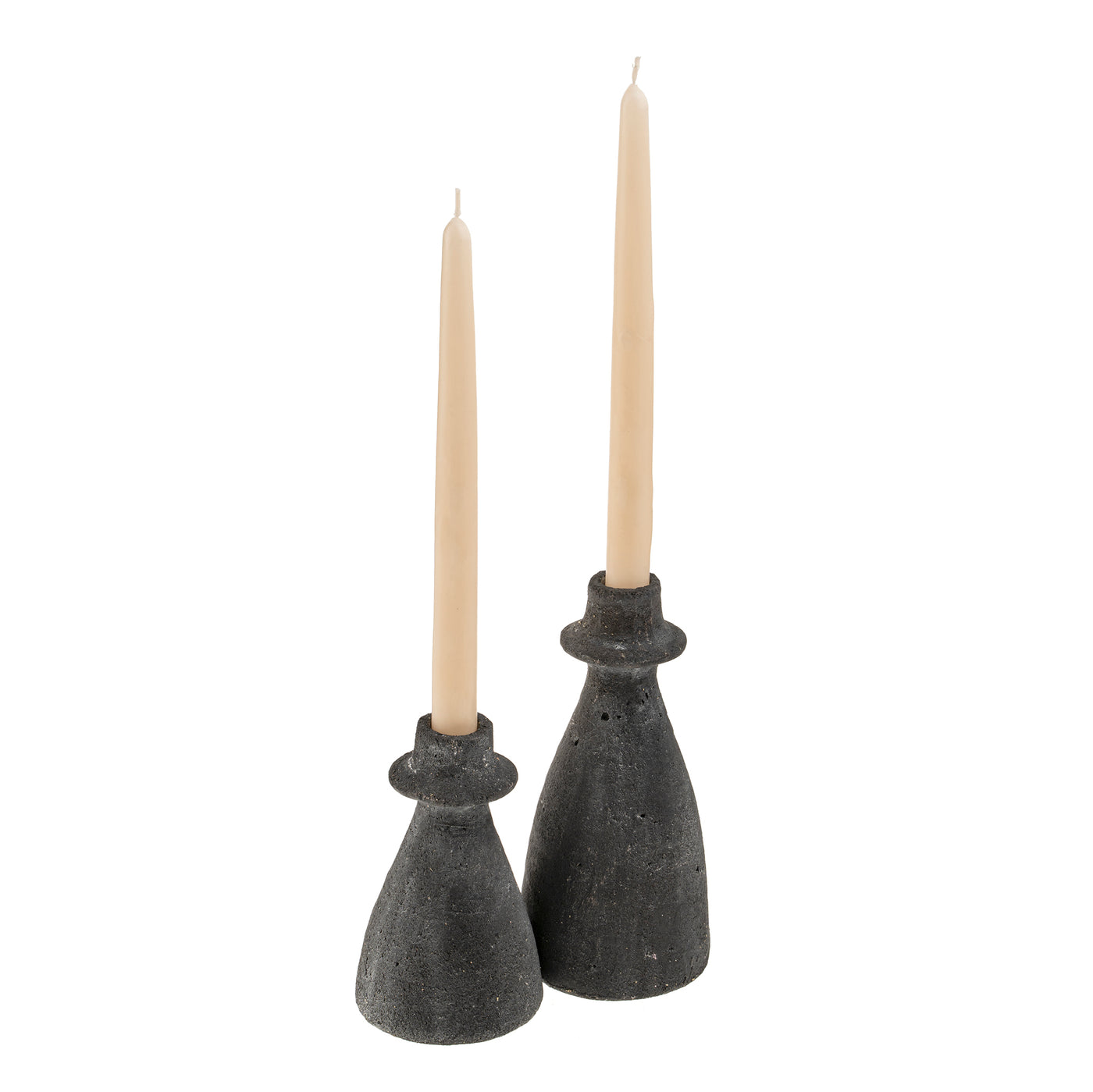 Arta Terracotta Candle Holder L, Black