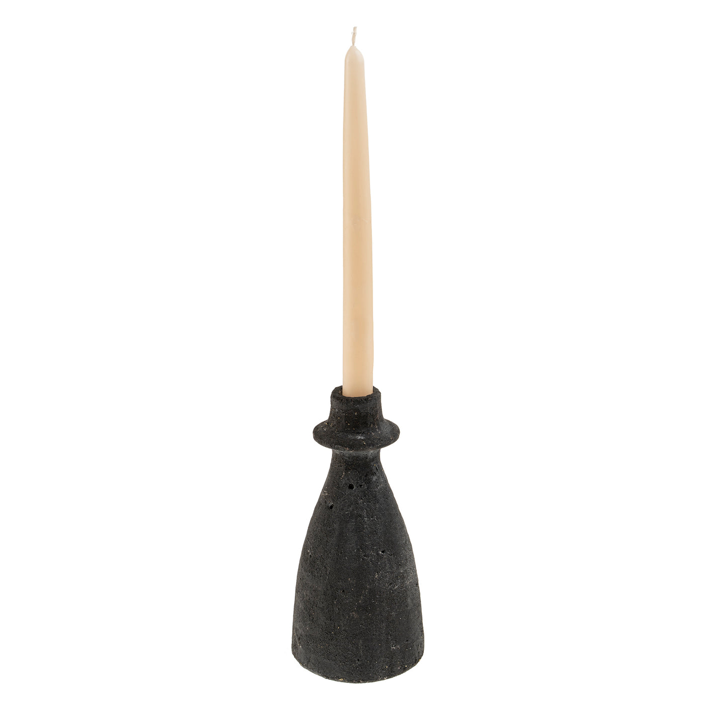 Arta Terracotta Candle Holder L, Black