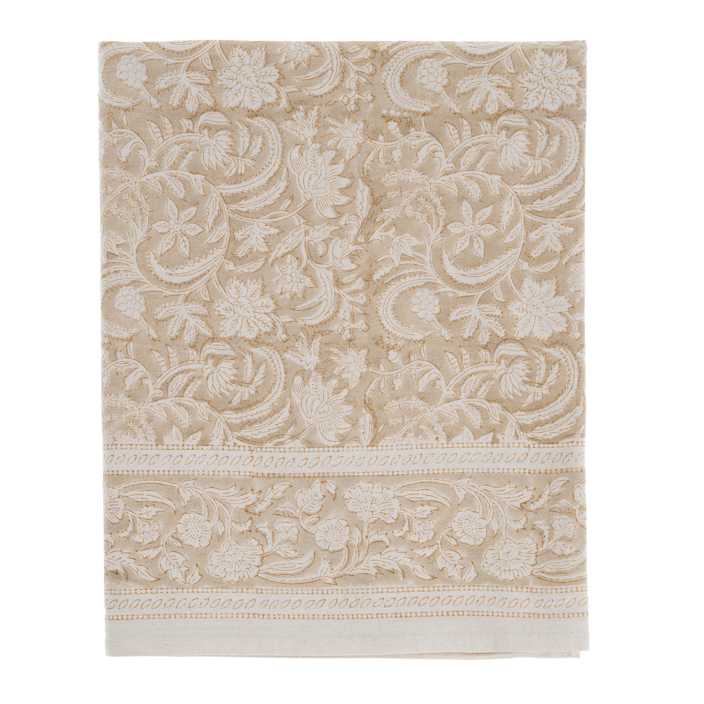 Clementine Block Print Tablecloth 60" x 104"