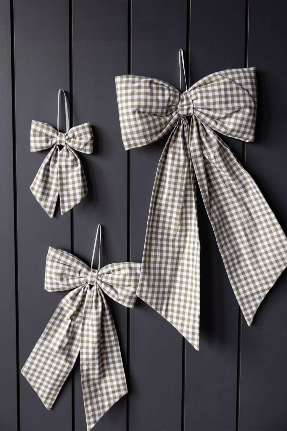 Bow Gingham Green Fabric
