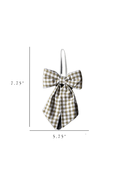 Bow Gingham Green Fabric