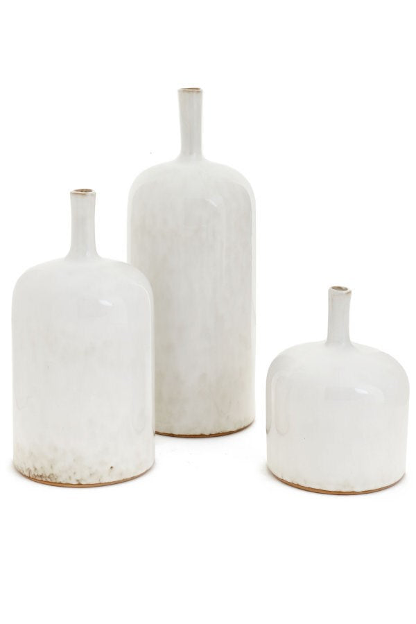 Bottle Vase Cream 9.5"H