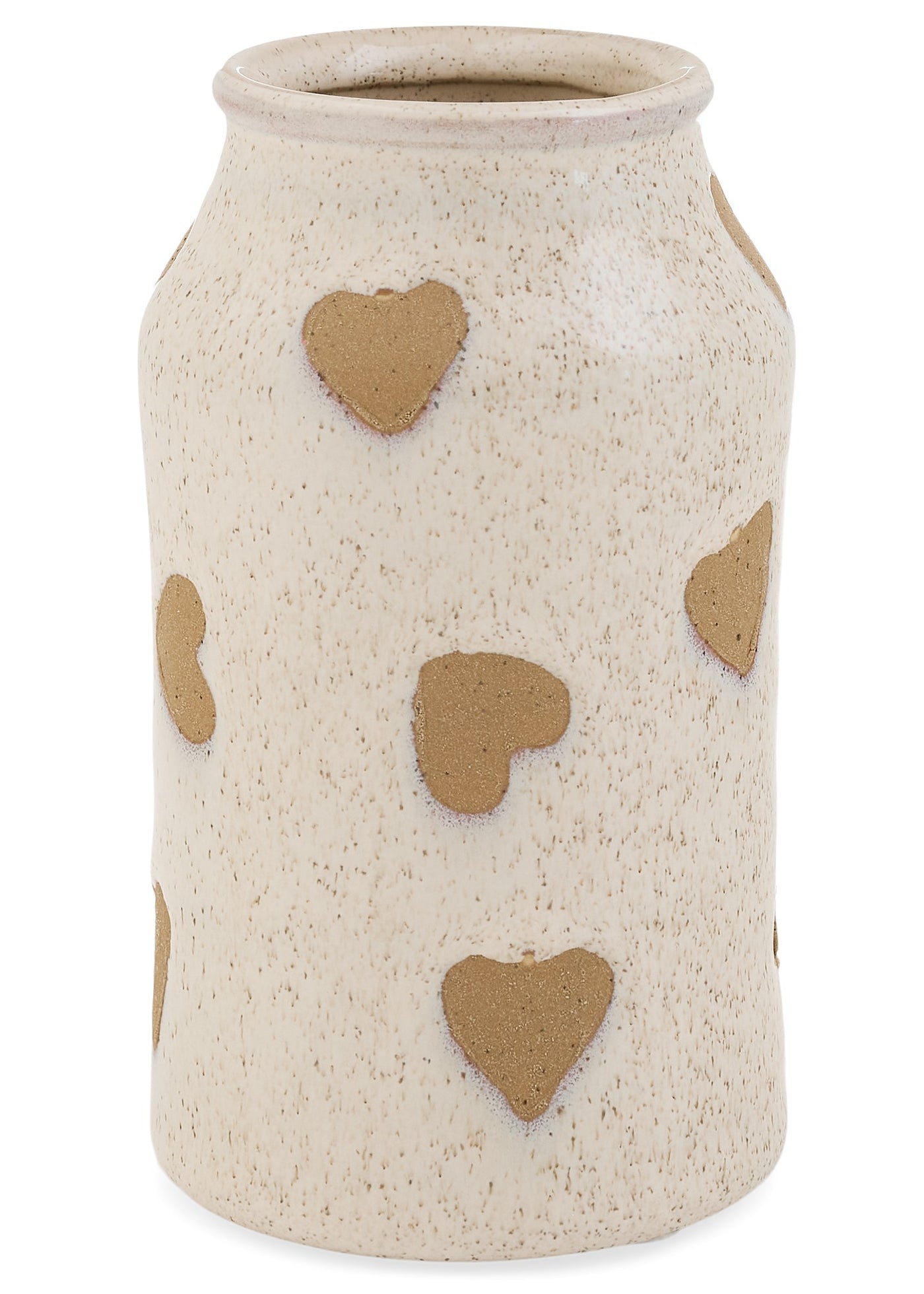 HEART STONEWARE VASE - WHITE
