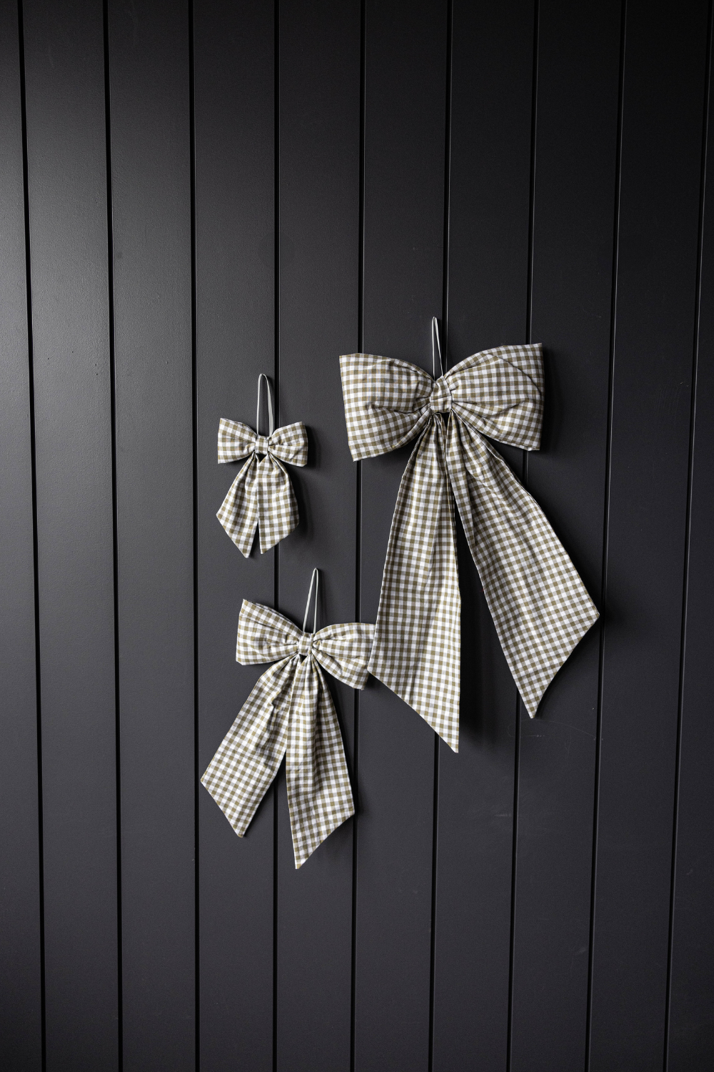 Bow Gingham Green Fabric