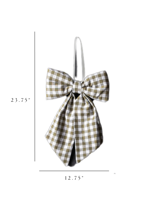 Bow Gingham Green Fabric