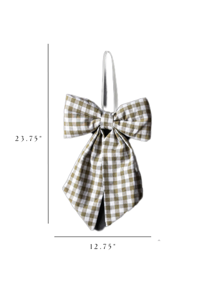 Bow Gingham Green Fabric