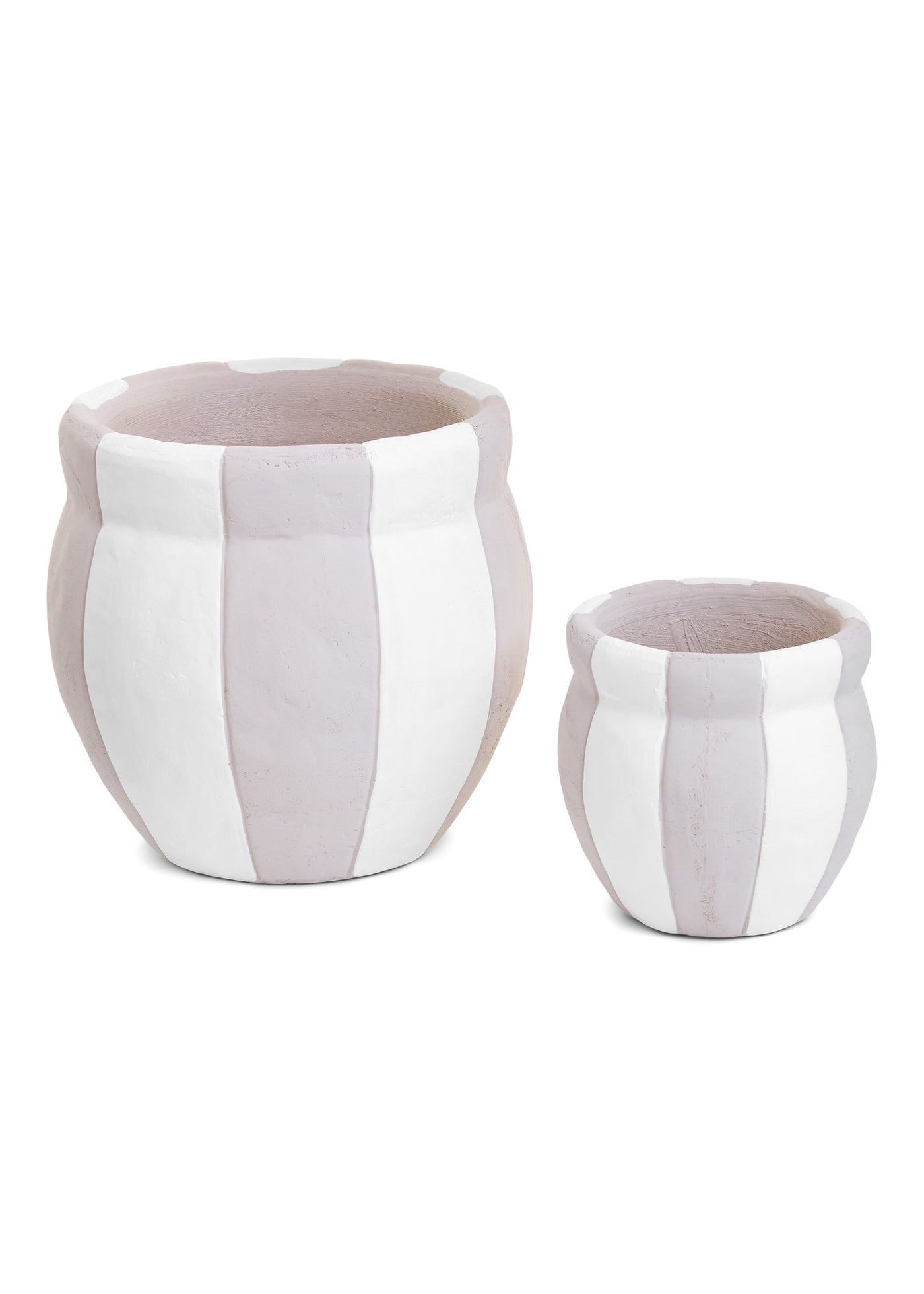 Dana Planter Stripe Cement-Taupe/White