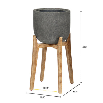 Round Patio Standing Pot (LG) - Grey Stone