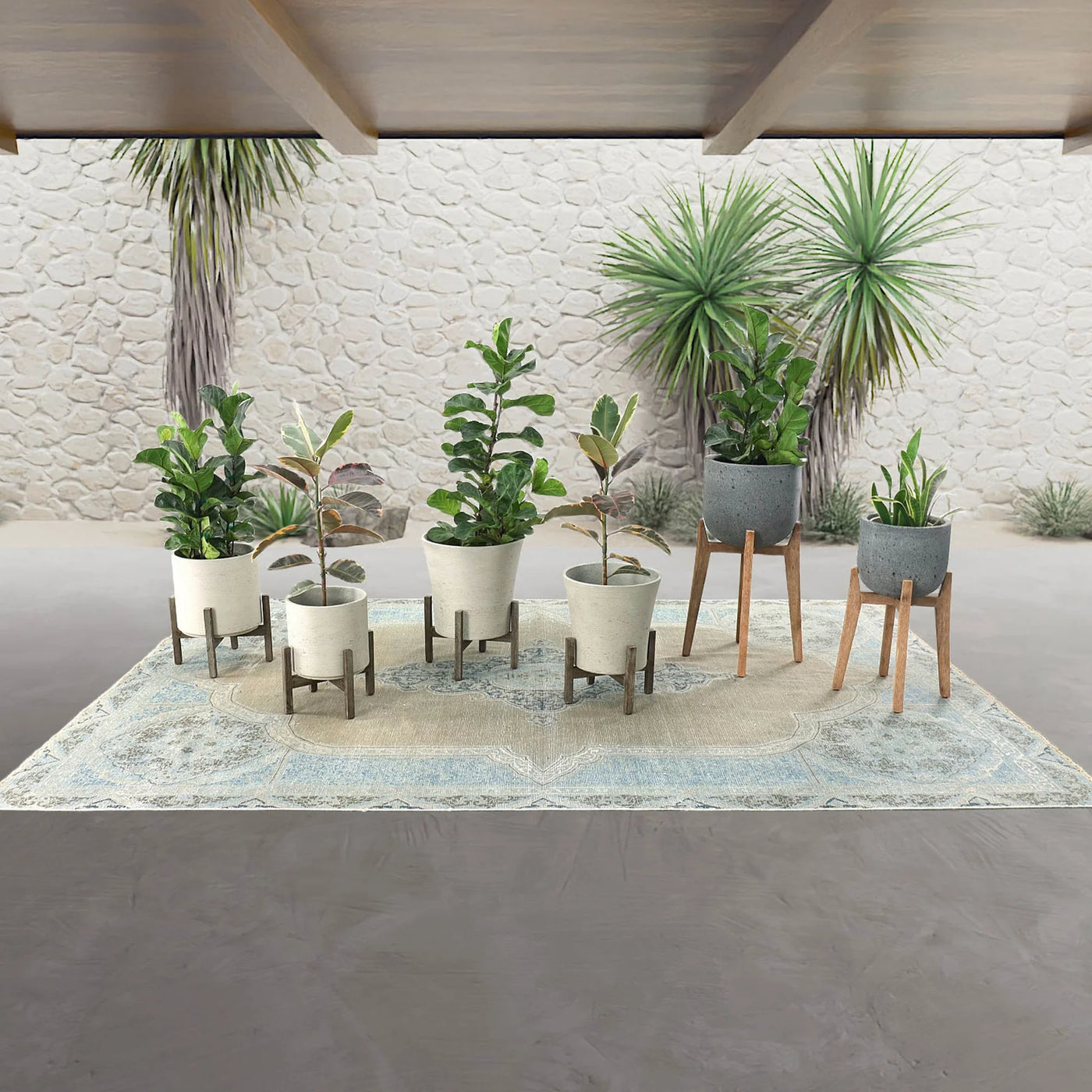 Round Patio Standing Pot (LG) - Grey Stone