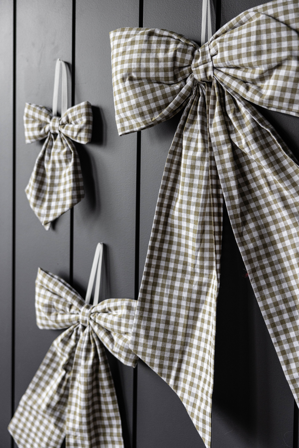 Bow Gingham Green Fabric