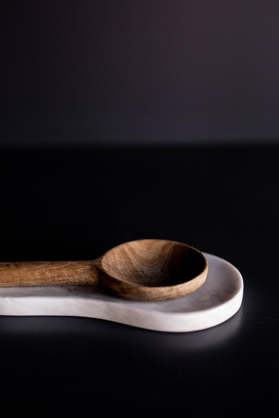 Hand Cut Marble Spoon Rest