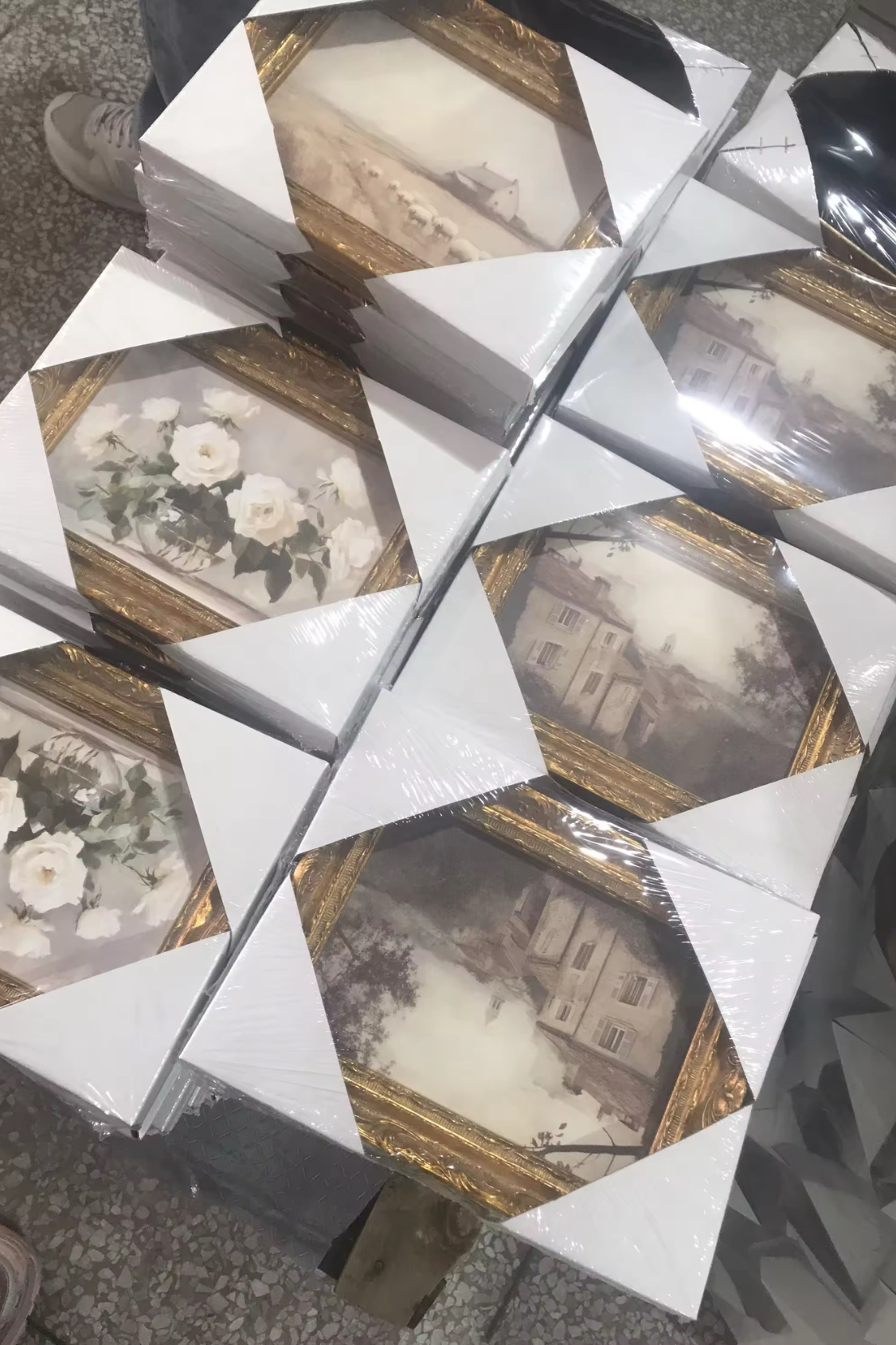 Highland Cow Herd | French Brass Gold Mould Framed Art