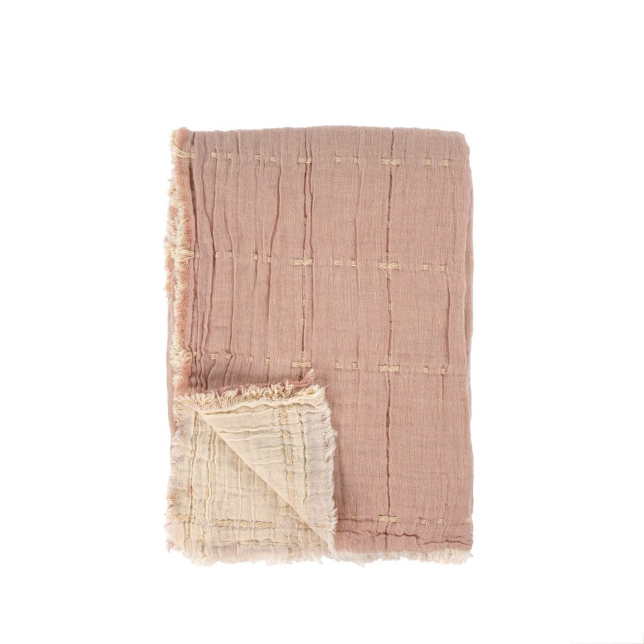 Maya Quilted Throw - Blush