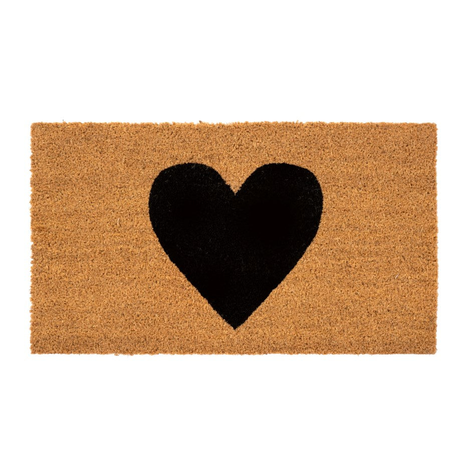 Heart Doormat - Black