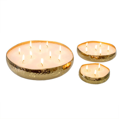 Multi Flame Candle L, Gold - Amber Spruce