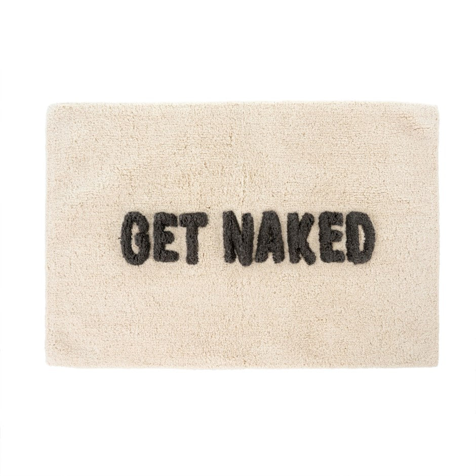 Bath Mat - GET NAKED Natural/Black