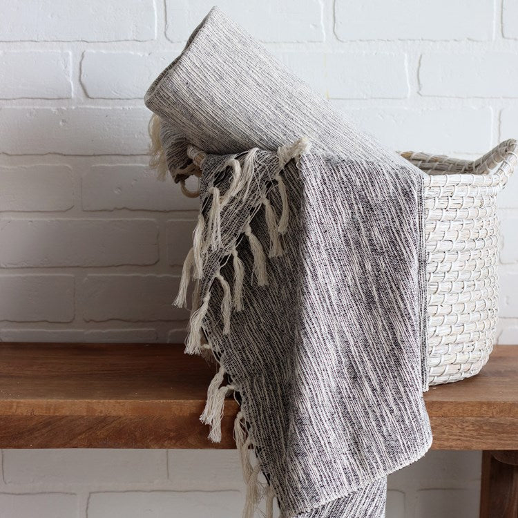 Slub Cotton Throw - Grey