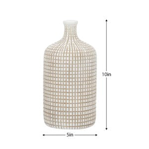 Armadillo White Resin 10" Bottle Vase