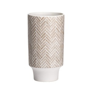 Bergen Herringbone Ceramic Vase 9.5"