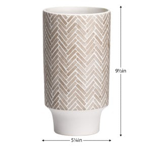 Bergen Herringbone Ceramic Vase 9.5"