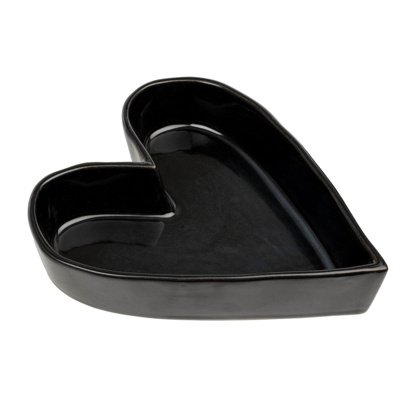 Glazed Heart Bowl, Charcoal