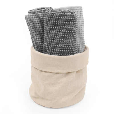 Calvin Dishcloths - Set of 3 in Canvas Tote - Grey