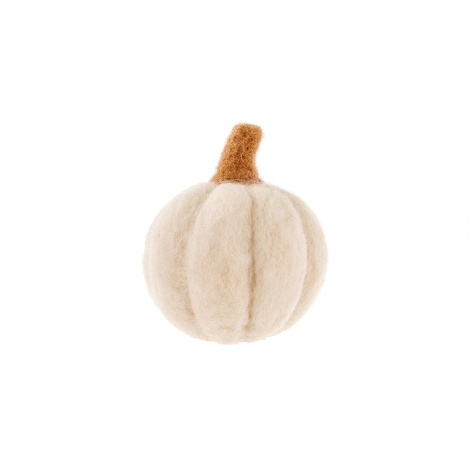 Fair Trade Felt Pumpkin - White