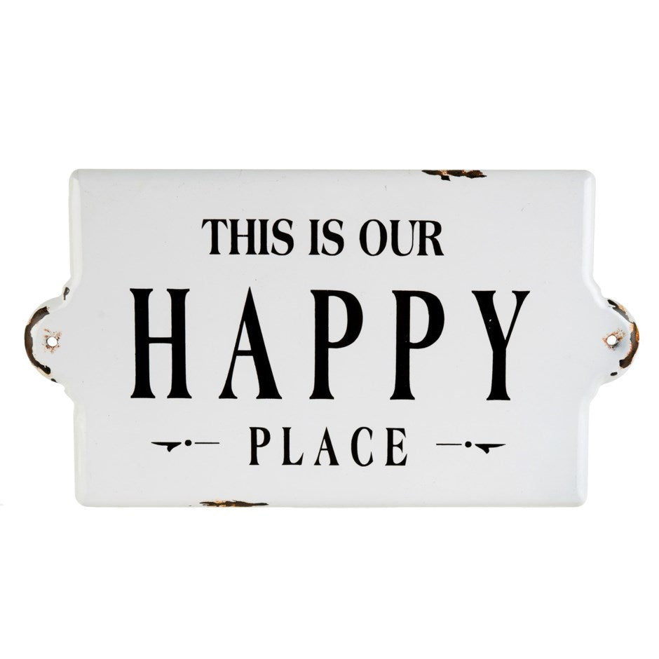 Happy Place - Enamel Sign