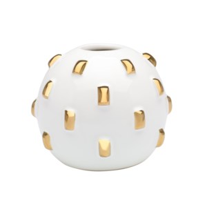 Gold Studded 4d" Ceramic Urchin Vase