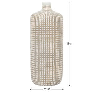 Armadillo White Resin 19" Bottle Vase