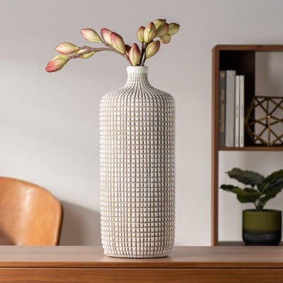 Armadillo White Resin 19" Bottle Vase