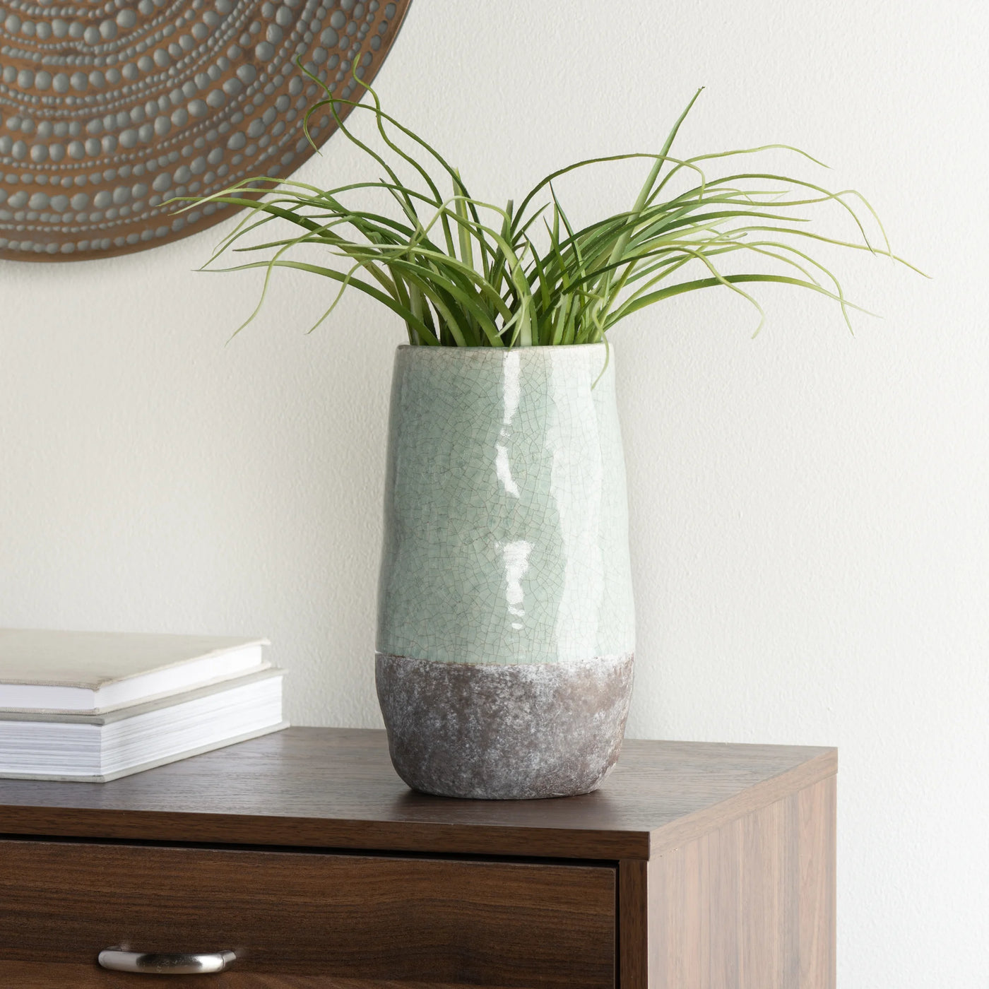 Corsica Crackle Vase - Celadon Blue/Gray