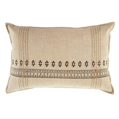 Mekhi Embroidered Pillow - Brown