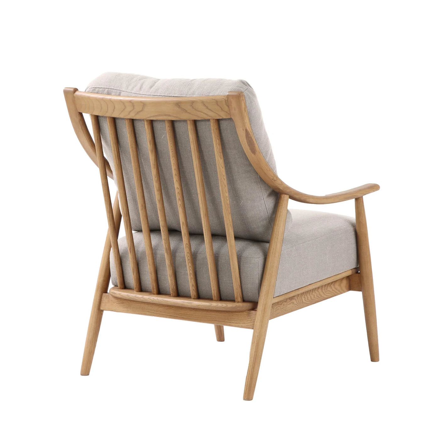 Kinsley Club Chair - Light Linen Fabric/Natural Ash Wood