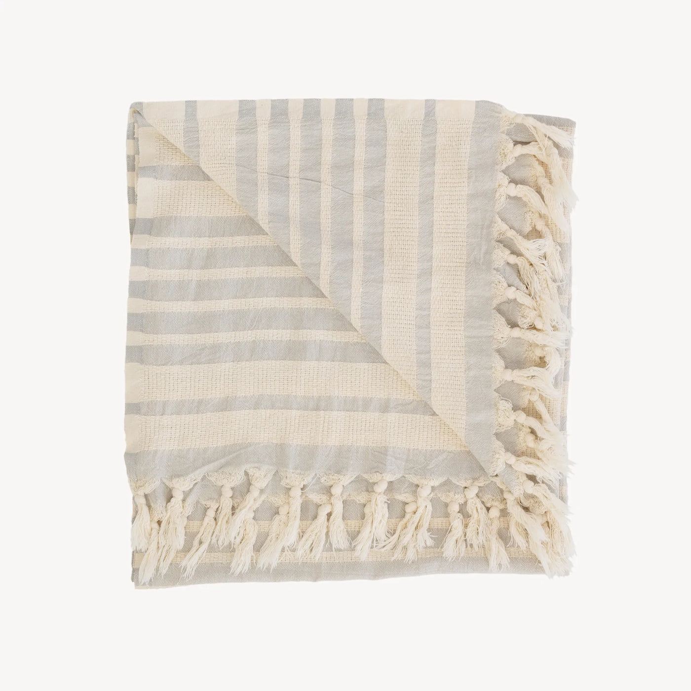 Shannon Towel - Turkish Cotton-GREY/IVORY