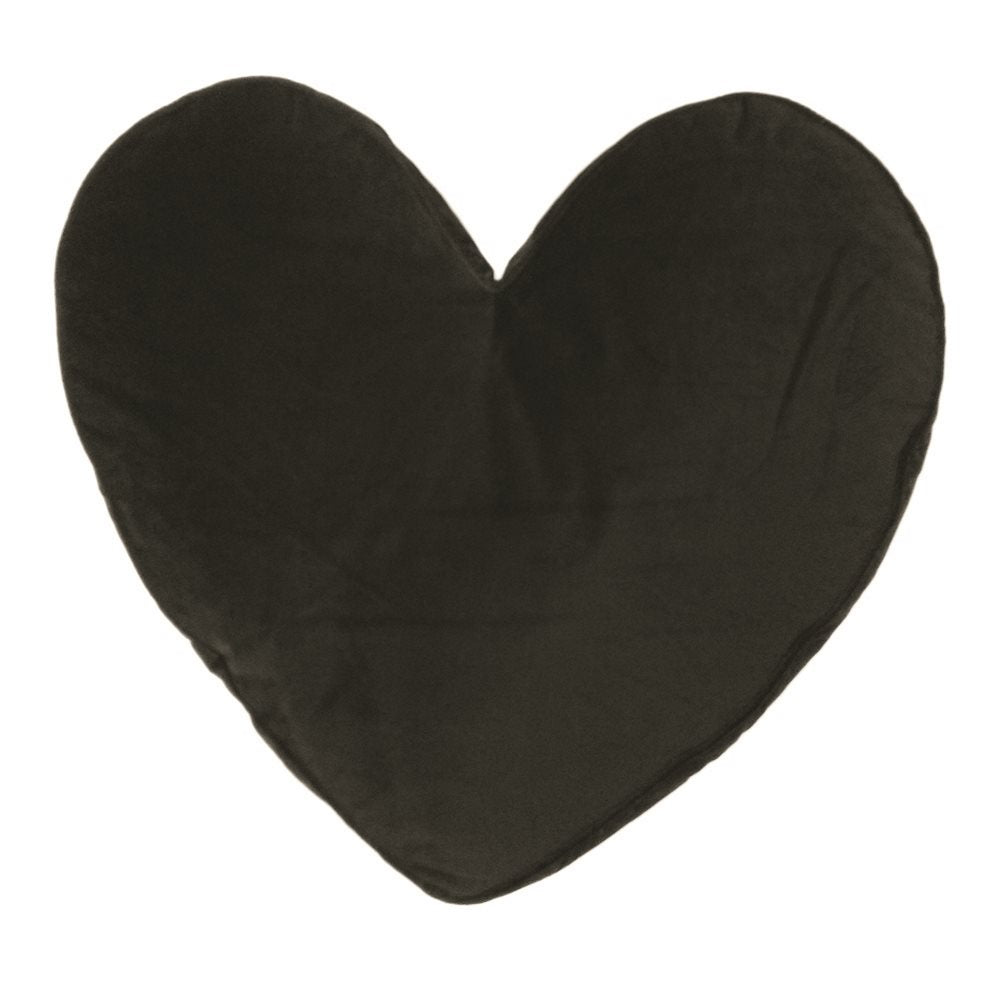 Velvet Black Heart Cushion