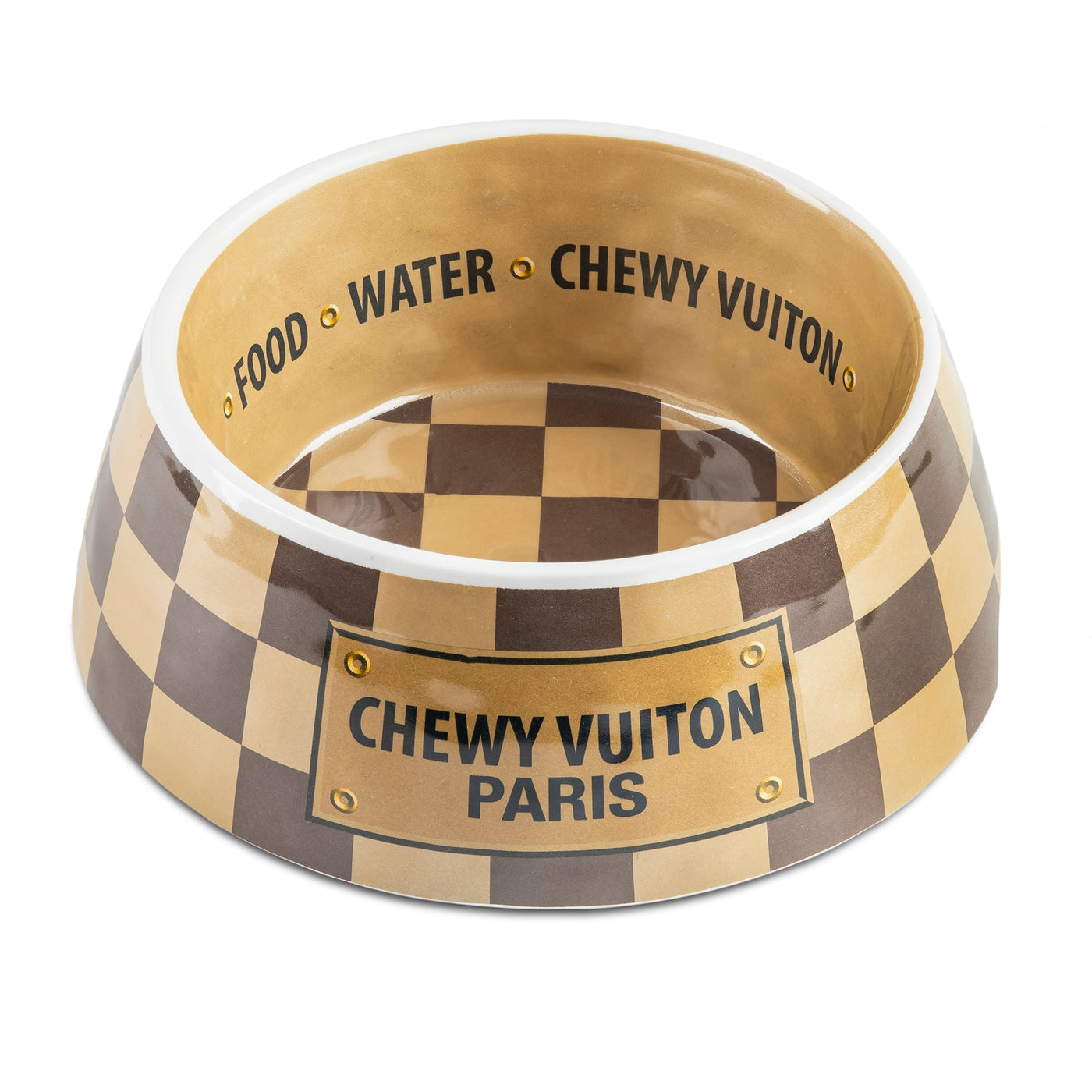 Chewy Vuiton Dog Bowl - MED