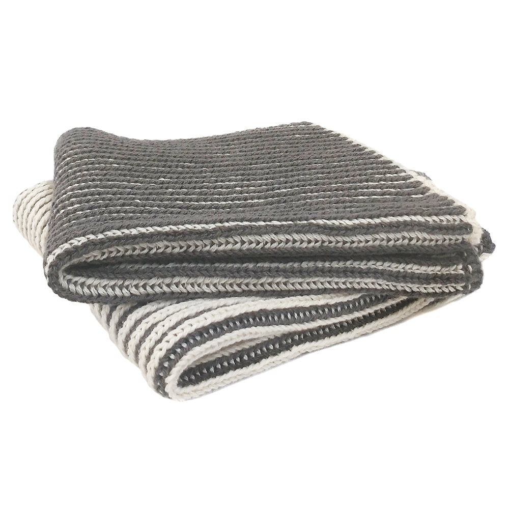 Janette Striped Charcoal Dish Cloth - Set of 2